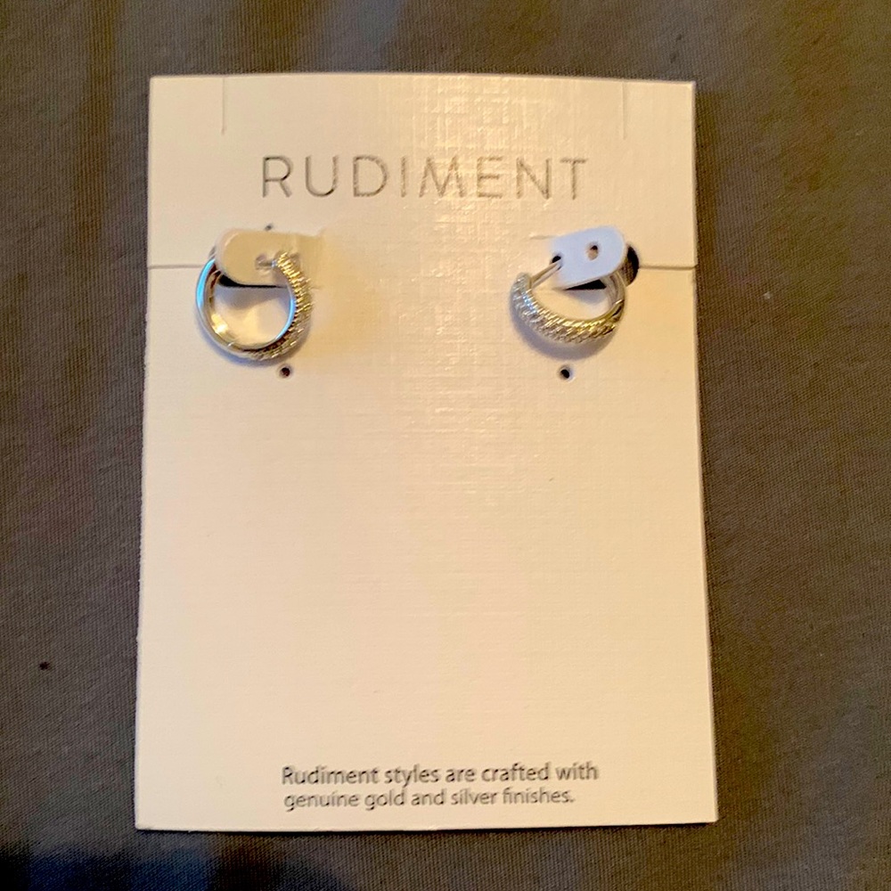 Silver small loop earrings.